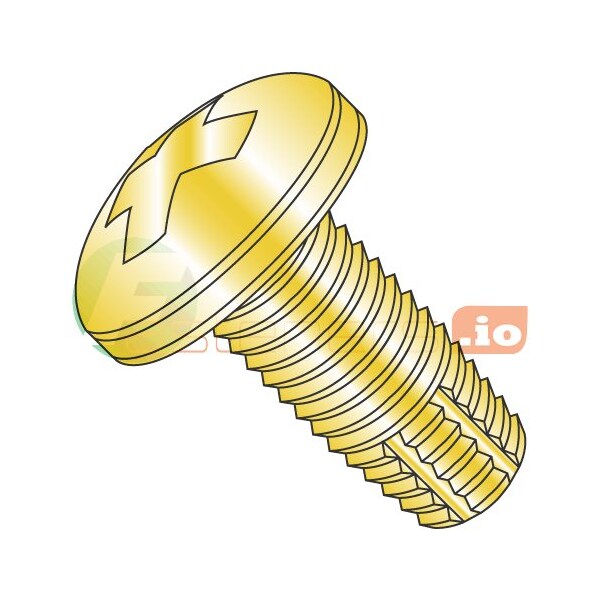 Newport Fasteners Thread Cutting Screw, #8-32 x 5/16 in, Yellow Zinc Plated Steel Pan Head Phillips Drive, 10000 PK 995706 - main